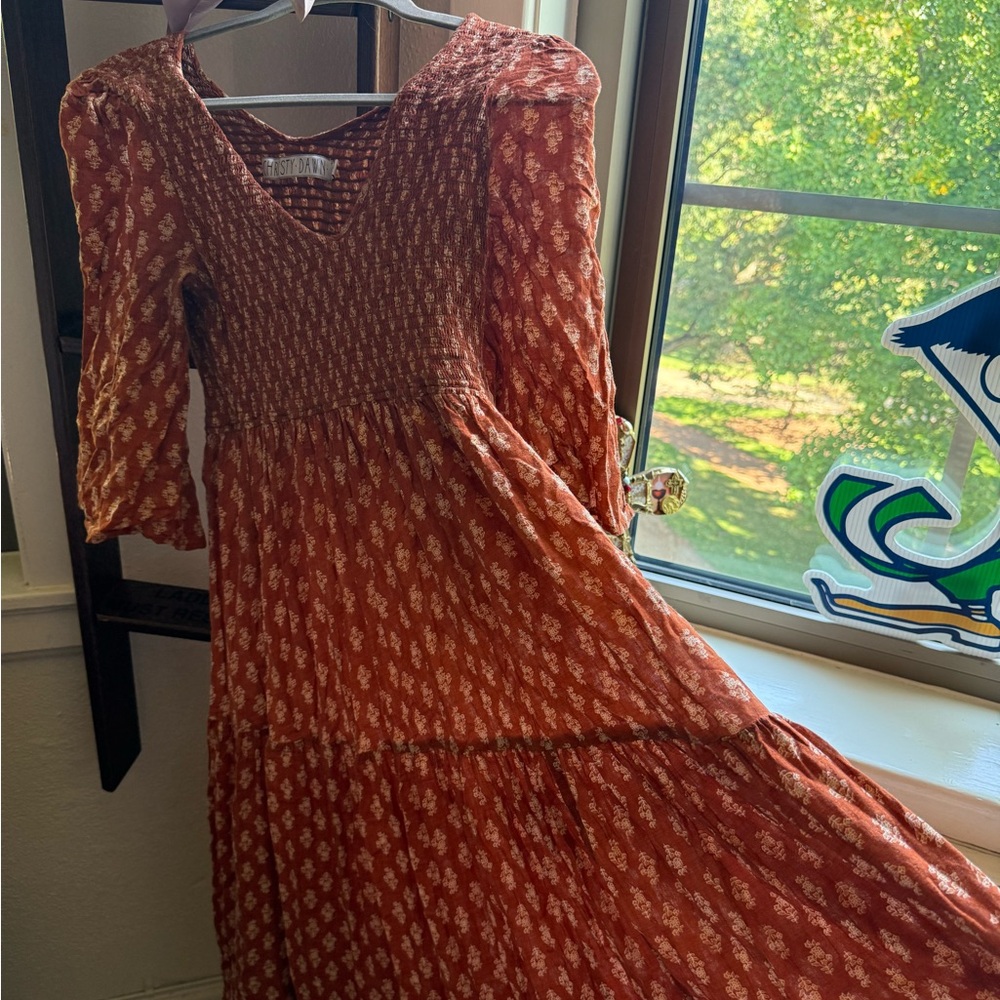Christy Dawn The Basil Dress in Tikka Block